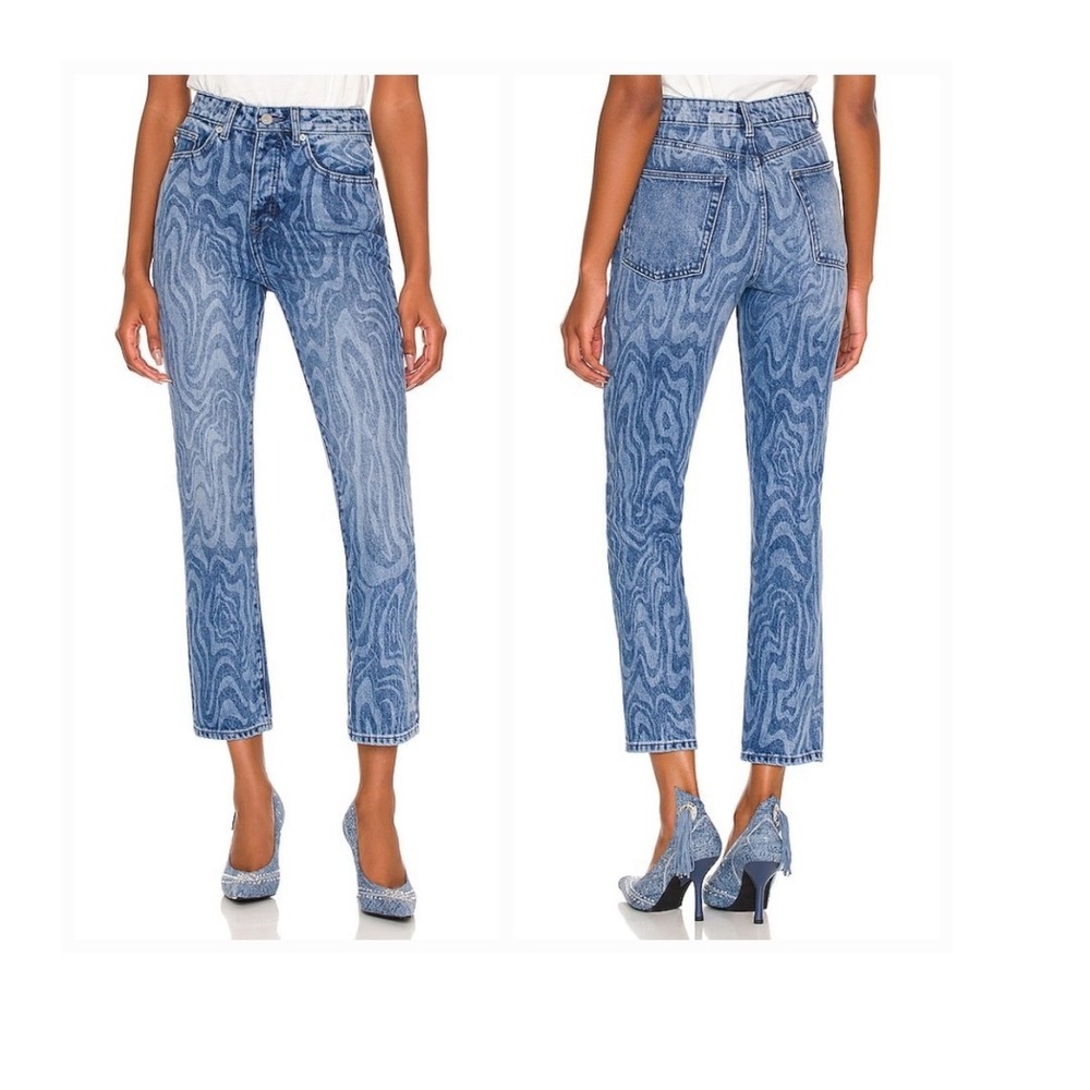 NWT‎ Lovers and Friends Reece High Rise Slim Straight Blue Canyon Wave Jeans 26